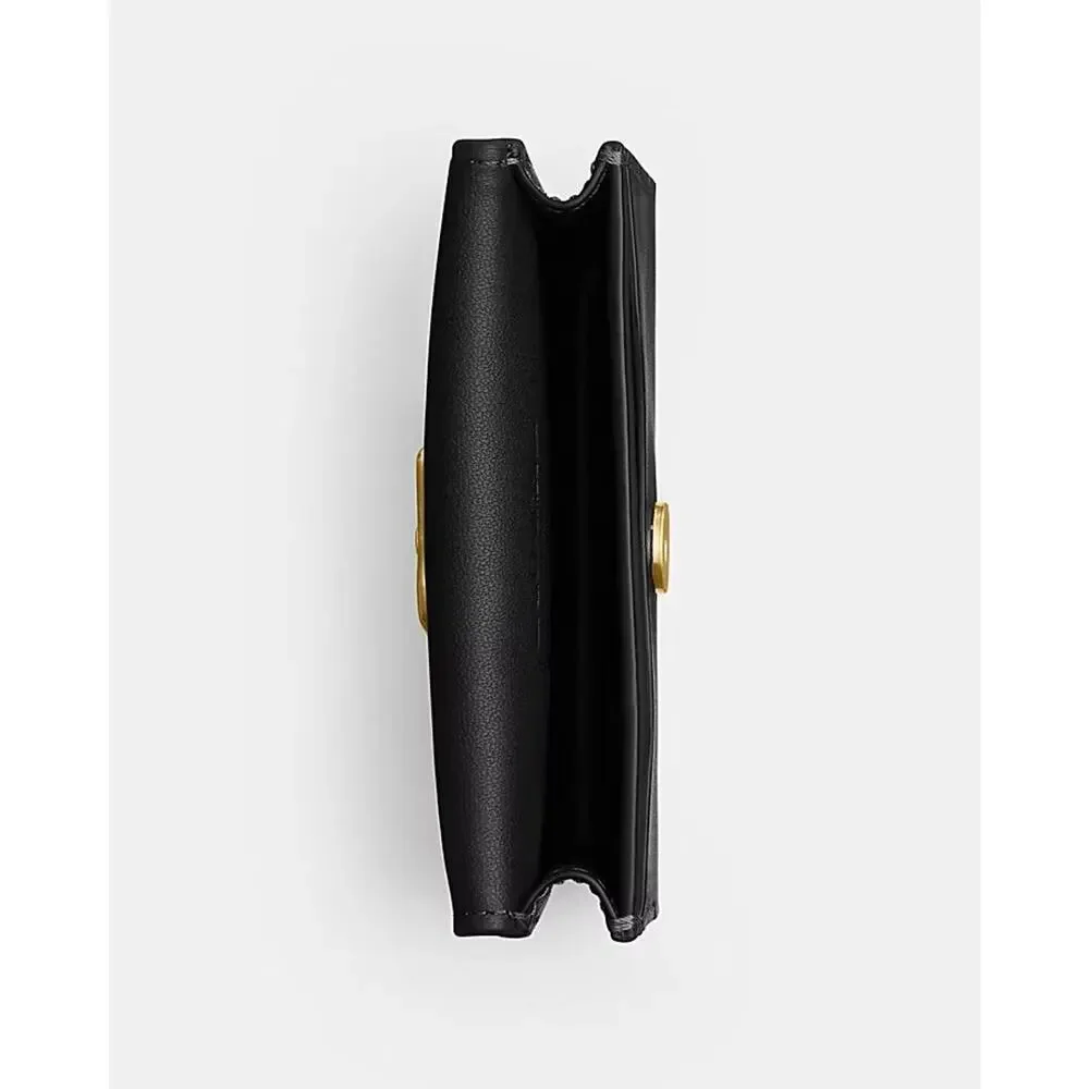 NWT Coach TABBY CARD CASE Cft14 black Leather